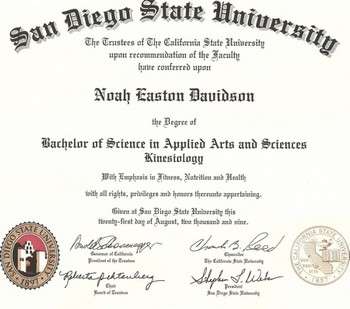 My degree from SDSU